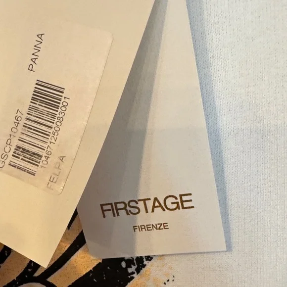 NWT - First Age Italian Firenze White Sweatshirt with Leopard - Picture 4 of 4